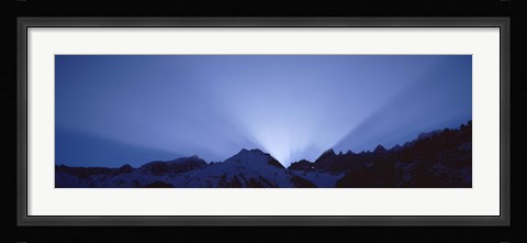 Framed Sun Rays, Canton Glarus, Switzerland Print
