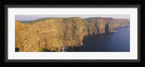 Framed High Angle View Of Cliffs, Cliffs Of Mother, County Clare, Republic Of Ireland Print