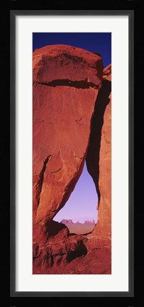 Framed Natural arch at a desert, Teardrop Arch, Monument Valley Tribal Park, Monument Valley, Utah, USA Print