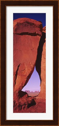Framed Natural arch at a desert, Teardrop Arch, Monument Valley Tribal Park, Monument Valley, Utah, USA Print