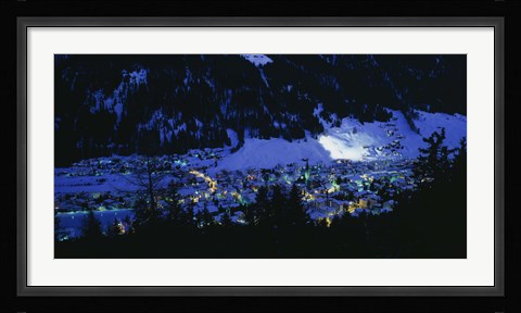 Framed High angle view of a town, Davos, Switzerland Print