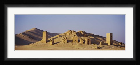 Framed Towers on a landscape, Funerary Towers, Palmyra, Syria Print