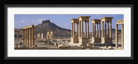 Framed Colonnades on an arid landscape, Palmyra, Syria Print