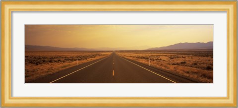 Framed Desert Highway, Nevada, USA Print