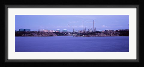 Framed Oil refinery at the coast, Lysekil, Bohuslan, Sweden Print