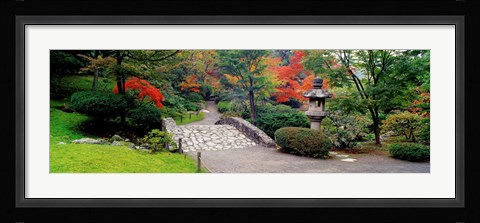 Framed Stone Bridge, The Japanese Garden, Seattle, Washington State Print