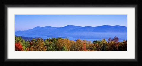 Framed Lake George, Adirondack Mountains, New York State, USA Print