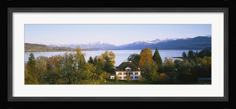 Framed Villa at the waterfront, Lake Zurich, Zurich, Switzerland Print