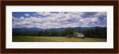 Framed Tractor on a field, Waterbury, Vermont, USA Print