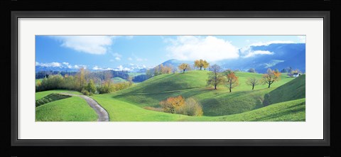 Framed Rolling Landscape, Zug, Switzerland Print