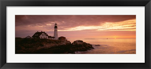 Framed Portland Head Lighthouse, Cape Elizabeth, Maine, USA Print