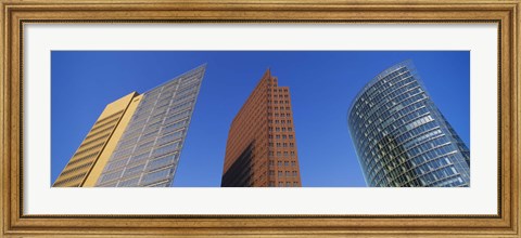 Framed Low Angle View Of Skyscrapers, Potsdam Square, Berlin, Germany Print
