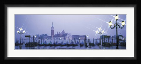 Framed Gondolas San Giorgio Maggiore Venice Italy Print