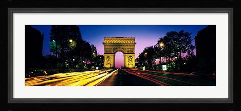 Framed France, Paris, Arc de Triomphe (night) Print
