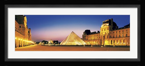 Framed Louvre, Paris, France at Dusk Print