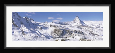Framed Snow Covered Slopes, Matterhorn Switzerland Print
