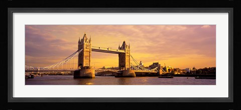 Framed Tower Bridge London England with Orange Sky Print