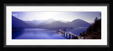 Framed Bridge Sylvenstein Lake Germany Print