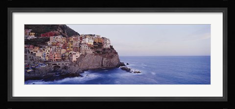 Framed Town on a hillside, Manarola, Riomaggiore, Cinque Terre, Liguria, Italy Print