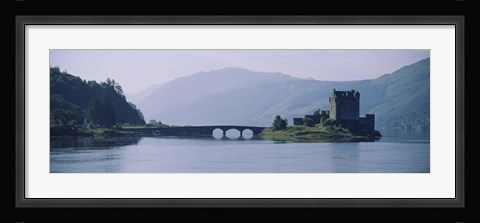 Framed Castle at the lakeside, Eilean Donan Castle, Loch Duich, Highlands Region, Scotland Print