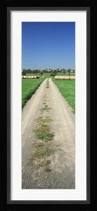 Framed Germany, Hay bales along a road Print