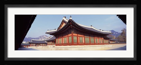 Framed Courtyard of a palace, Kyongbok Palace, Seoul, South Korea, Korea Print