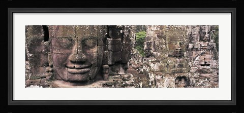 Framed Stone Faces Bayon Angkor Siem Reap Cambodia Print