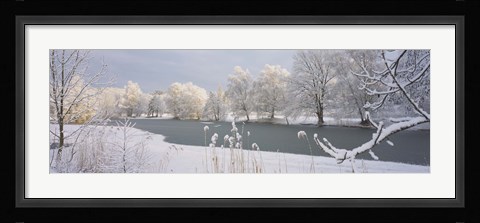Framed Lake Schubelweiher Kusnacht Switzerland Print