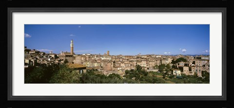 Framed Buildings in a city, Torre Del Mangia, Siena, Tuscany, Italy Print