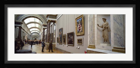 Framed Tourists in an art museum, Musee Du Louvre, Paris, Ile-De-France, France Print