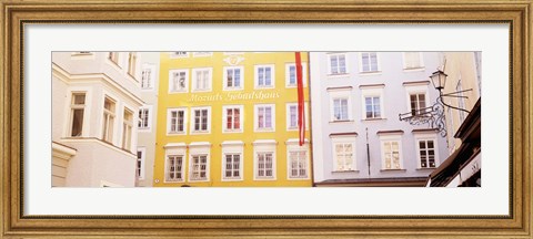 Framed Austria, Salzburg, Mozart&#39;s Birthplace, Low angle view of the apartments Print