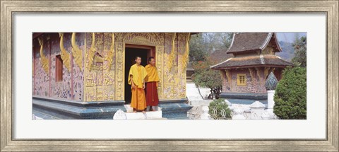 Framed Monks Wat Xien Thong Luang Prabang Laos Print