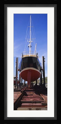 Framed Low angle view of a sailing ship at a shipyard, Antigua Print