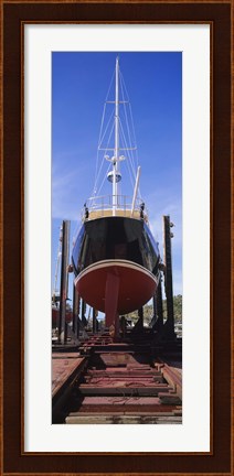 Framed Low angle view of a sailing ship at a shipyard, Antigua Print