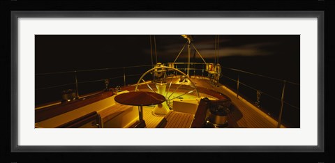Framed Yacht cockpit at night, Caribbean Print