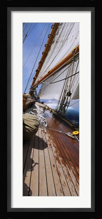 Framed Close-up of a sailboat deck Print