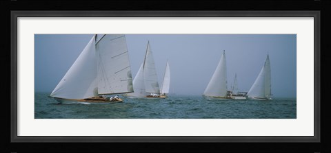 Framed Sailboats at regatta, Newport, Rhode Island, USA Print