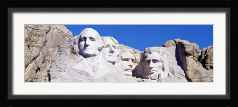 Framed Mount Rushmore, South Dakota (white) Print