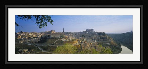 Framed Aerial View Of A City, Toledo, Spain Print