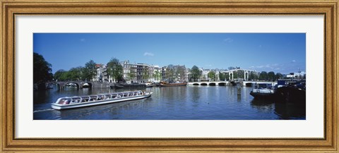 Framed High angle view of a ferry in a lake, Amsterdam, Netherlands Print