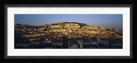 Framed High Angle View Of Buildings In A City, Lisbon, Portugal Print