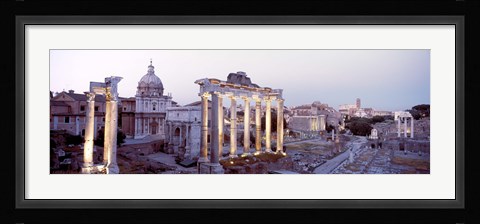 Framed Roman Forum at dusk, Rome, Italy Print