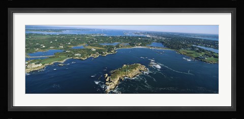 Framed Aerial view of an island, Newport, Rhode Island, USA Print