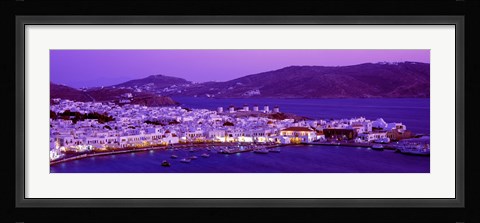 Framed Mykonos at Dusk, Greece Print