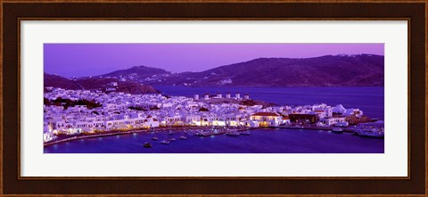 Framed Mykonos at Dusk, Greece Print