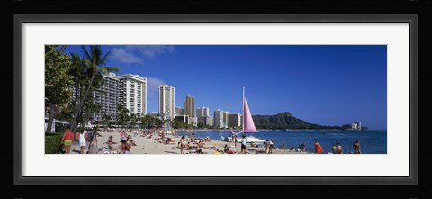 Framed Waikiki Beach Oahu Island HI USA Print