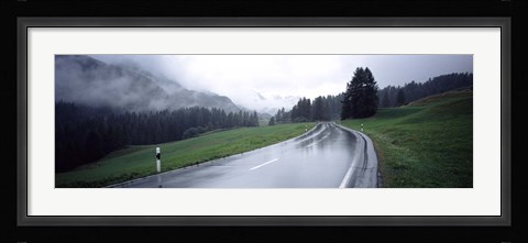 Framed Wet highway passing through a forest, Austria Print