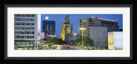 Framed Buildings Lit Up At Night, Berlin, Germany Print