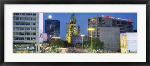 Framed Buildings Lit Up At Night, Berlin, Germany Print