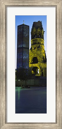 Framed Tower of a church, Kaiser Wilhelm Memorial Church, Berlin, Germany Print